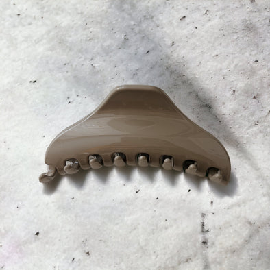 Simple Solid Hair Claw - Cool Clay